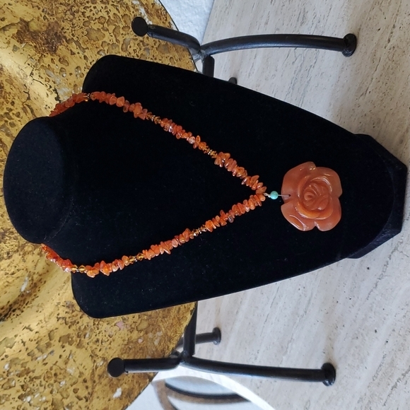 Handmade Carnelian necklace - Picture 1 of 7